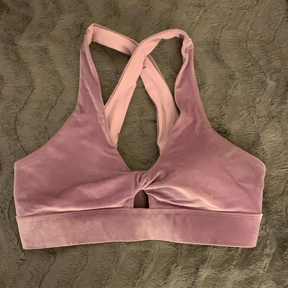 Fabletics Purple Velour Vanessa Hudgins sports bra M